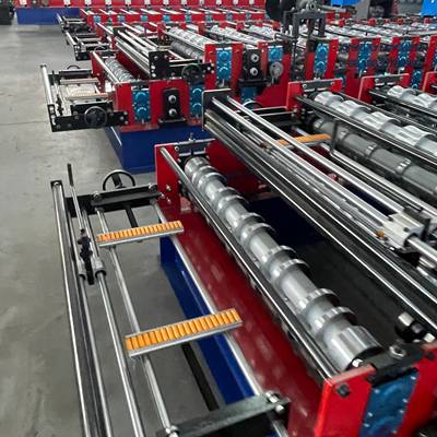 Double layer roll forming machine for two trapezoidal profiles, ideal for Brazil roofing market.