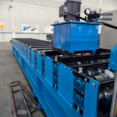 Efficient trapezoidal panel roll forming machine for producing precise metal roof and wall panels.