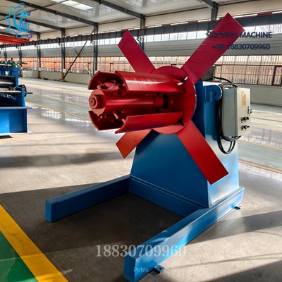 Desenrollador automático de 5 toneladas, hidráulico, sin carro, diseñado para líneas de perfiles.