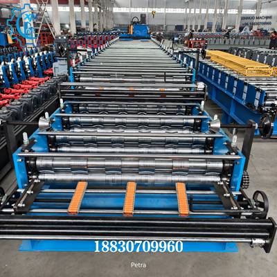 double layer roofing sheet machine - front view of dual-layer roll forming system