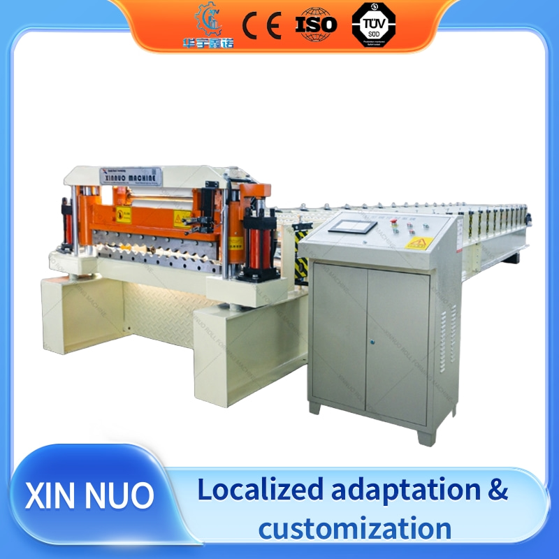 Corrugated steel panel roll forming machine