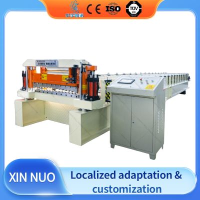 Corrugated steel panel roll forming machine